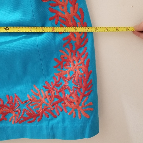 Lilly Pulitzer Bowen Strapless Dress in Turquoise Laroc Panel Embroidery 8 - Picture 14 of 14